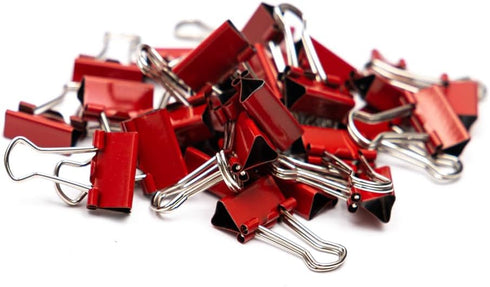 JAM PAPER Colorful Extra Small Binder Clips, 3/5 Inch (15 mm), Red, 30/Pack