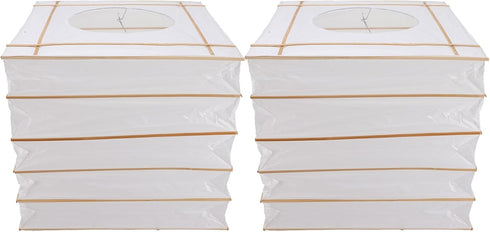 Uonlytech 2pcs Foldable Square Paper Lampshades Pendant Light Shades Origami Design Hanging