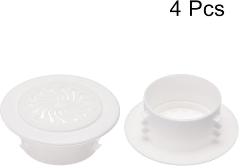 uxcell Round Vent Cover, ABS Plastic Adjustable Air Vent Cover White for 2.4" - 2.8" Diameter Hole, 4pcs