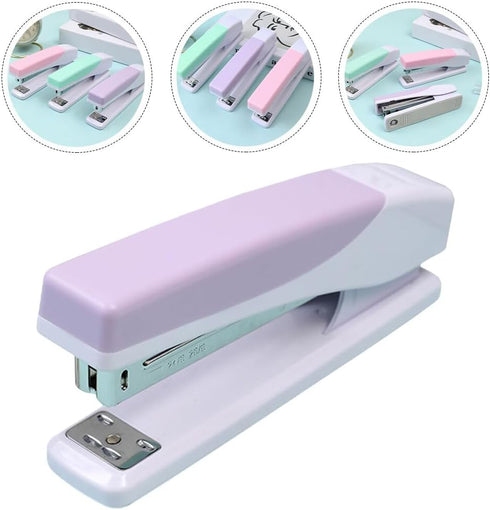 LUOZZY Large Capacity Desktop Stapler, Labor-Saving Stapler for Office Desk Accessories, Reduced Effort Stapler, Purple