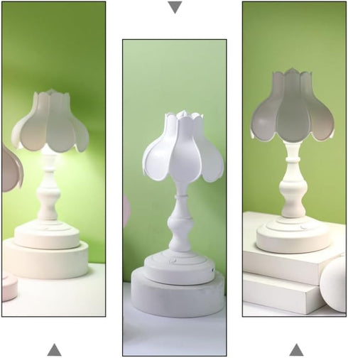 3 UKCOCO Lotus Table Lamp with USB Charging Port - Small Desk Lamp for Reading with Color Modes - Warm Light Nightstand