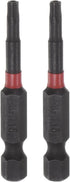2pcs T15 Impact Rated Torx Bit, 1/4" Hex Shank, 2" Length Magnetic Security Star Screwdriver Power Tool