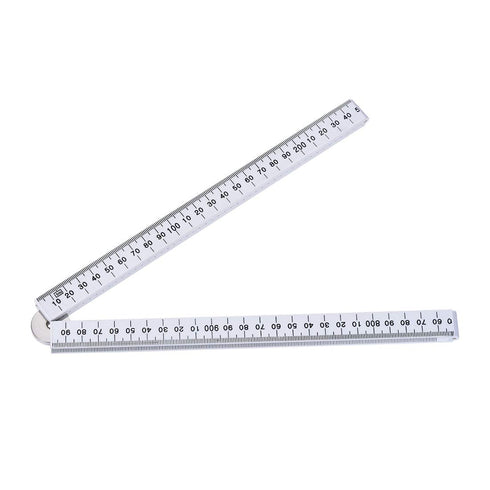 Folding Ruler 100cm 4 Fold Metric Measuring Tool, uxcell ABS for Woodworking Engineer White