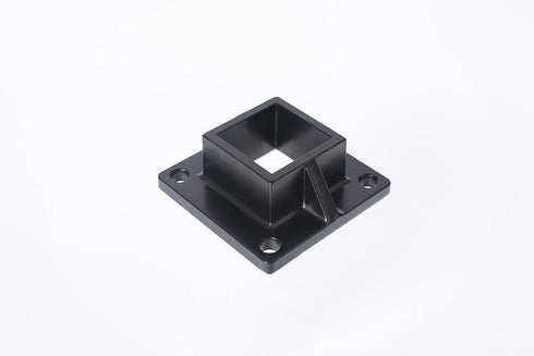 Floor Mount Post Flange for 2" Square Fence Post and Deck Railing, Heavy Duty Aluminum