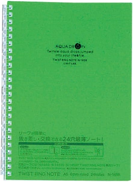 LIHIT LAB. Refillable Notebook (Journal), Lined Paper, Yellow Green, 8.3 x 6.1 inches (N1658-6)
