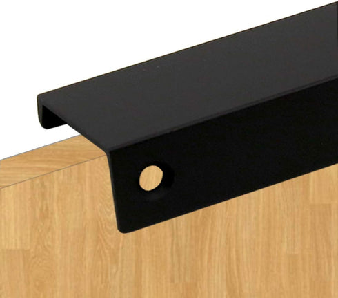 LC LICTOP 80mm/3.15" Black Mount Finger Edge Pull | Concealed Handle for Home Kitchen Cabinet (10Pcs)