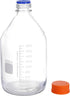 1 Piece 2000 ml 2 Liter Graduated Round Glass Bottle with GL45 Orange Polypropylene Screw Cap