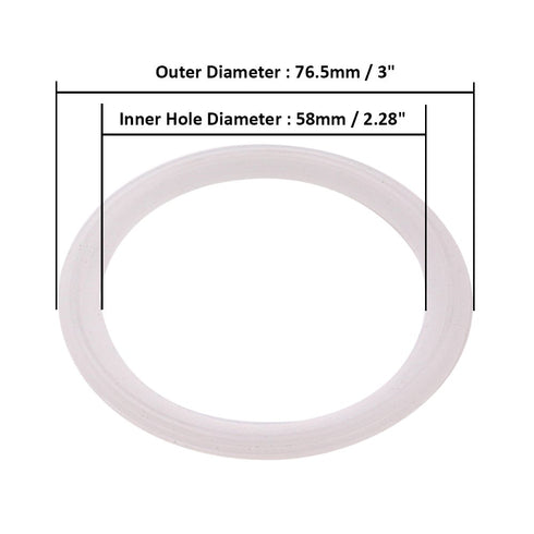DERNORD Silicone Gasket Tri-Clover O-Ring, 2.5 Inch, Pack of 2