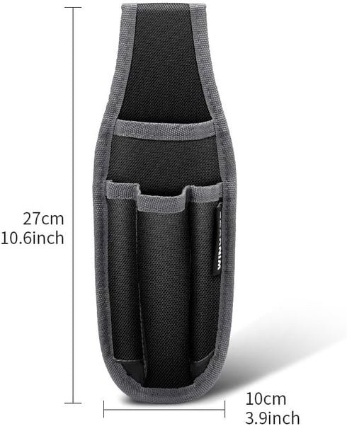 Tool Belt, 4 Pockets Tool Pouch for Organization, with Metal Belt Clip Attachment for Craftsmen, Electrician, Gardener