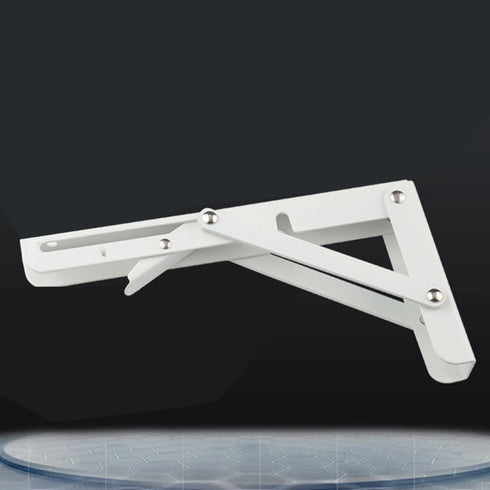 SHINEOFI 12 Inch Foldable Triangle Shelf Bracket Stainless Steel White Wall Mounted Support for Table and Workbench