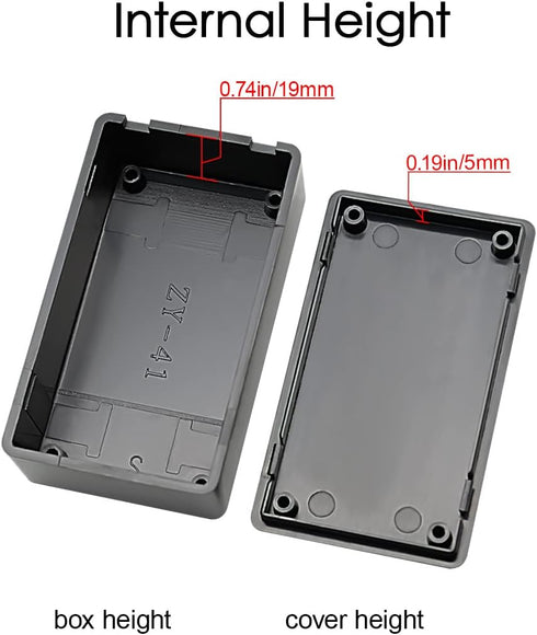 LeMotech Project Box 10 Pieces Black ABS Plastic Electrical Case Small Junction Box for Electronics 2.83 x 1.65 x 0.91