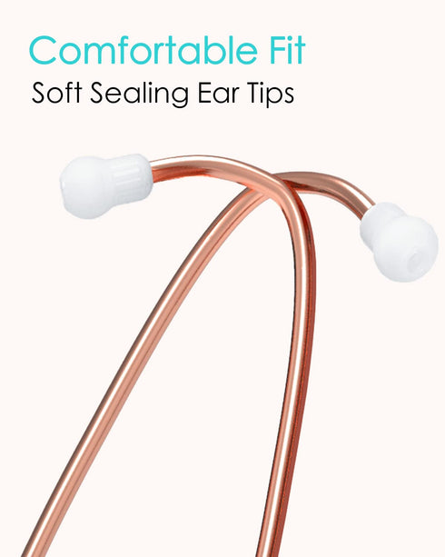 Rose Gold Stethoscope - Gift for Nurses, Doctors, Medical Students, Dual Head for Home Health Use with Accessories