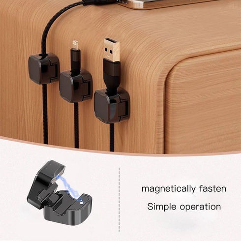 ORIJOYNA 6 Pack Magnetic Cable Clips, Under Desk Cable Management Cord Holder, Adhesive Organizer for Home Office Car