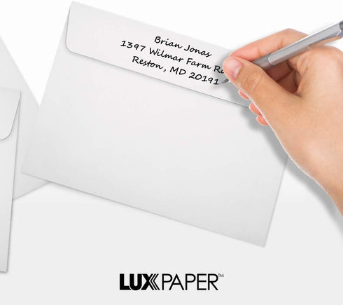 LUXPaper A7 Invitation Envelopes, 5 1/4" x 7 1/4", White, 50 Qty