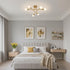 6 E26 Bulb Semi Flush Mount Ceiling Light Fixture, Lights Modern Sputnik Chandelier Ceiling Lamp with Base, Light
