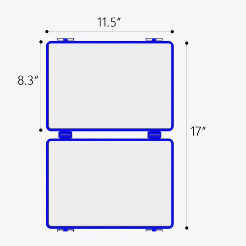 Magnetic Small Dry Erase White Board, 11.5x17” Foldable Desktop Whiteboard for Kids, 4 Writing Sides