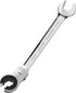 1PC 19mm Open Flex-Head Ratcheting Wrench - Metric Spanner with 73 Teeth, Chrome Vanadium Steel Tubing Ratchet