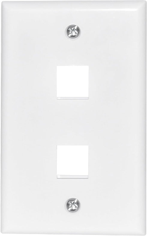 Newhouse Hardware 2-Port Keystone Jack Wall Plate White QP2-WH-01, Ethernet Outlet Cover