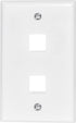 Newhouse Hardware 2-Port Keystone Jack Wall Plate White QP2-WH-01, Ethernet Outlet Cover