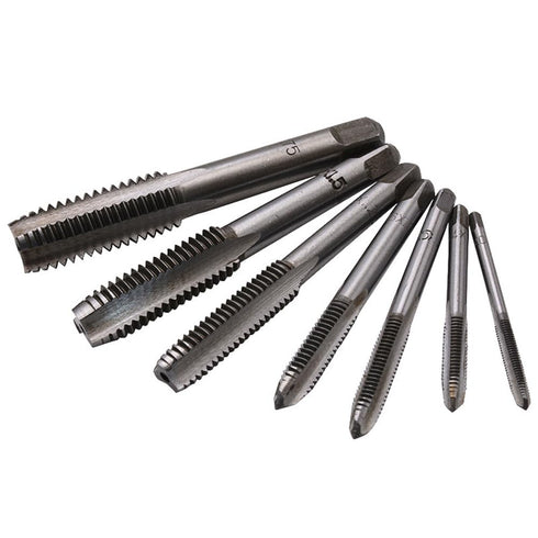 7Pcs Metric Spiral Point Thread Tap Set - M3 M4 M5 M6 M8 M10 M12 Nitriding Coated Machine Screw Drill Tap Bits