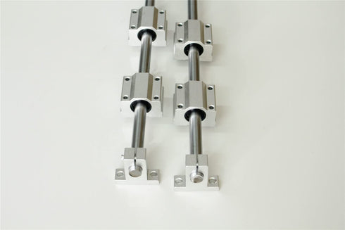 Linear Rail OD 8mm 300mm, 2PCS Optical Axis Linear Rail Shaft Rod with 4PCS Guide Support and 4PCS Ball Bearing