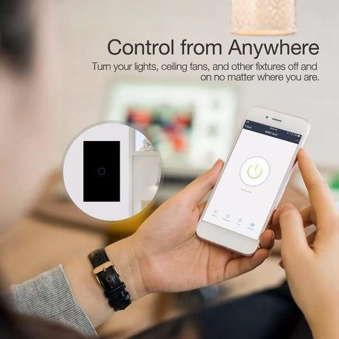 Zigbee Touch Smart Switch, Compatible with Alexa, Google Home, Hubitat, Neutral Wire Required (1 Gang, Black)