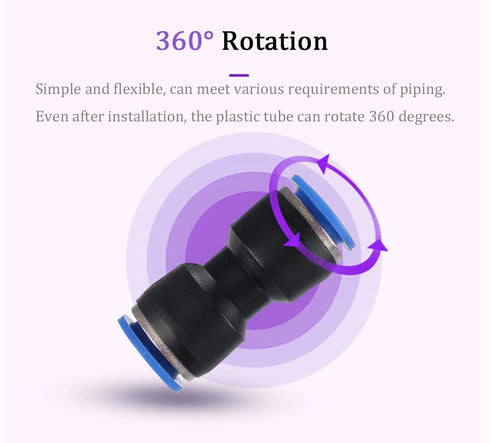 14mm Quick Fitting, 10Pcs 35/64” OD Push to Connect Pipe Tube Straight Pneumatic Air Line Connector