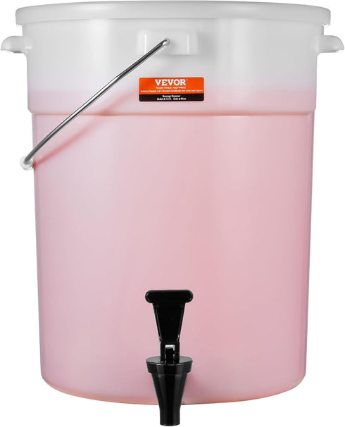 5 VEVOR Beverage Dispenser, Gallon Drink Dispensers for Parties, Plastic Juice Dispenser with Spigot and Lid, Iced Tea