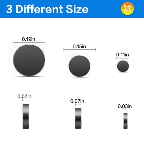 TRYMAG Black Small Magnets, 400Pcs Rare Earth Magnets in 3 Sizes for Crafts, Mini Fridge, Office, Kitchen Cabinet