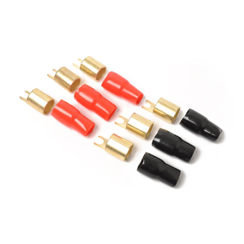 Premium 0/1 Gauge Wire Connectors, Pack of 3 Pairs Gold Plated Spade Connector for Amplifier Wiring Kit