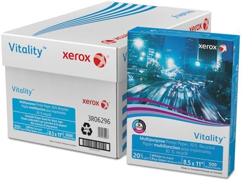 Xerox 3R06296 Vitality 30% Recycled Multipurpose Paper, 92 Bright, 20lb, 8.5 x 11,