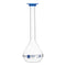 EISCO Volumetric Flask, 100ml - Class A, ASTM - Snap Cap - Blue Graduation Mark, Tolerance ±0.080ml - Borosilicate Glass