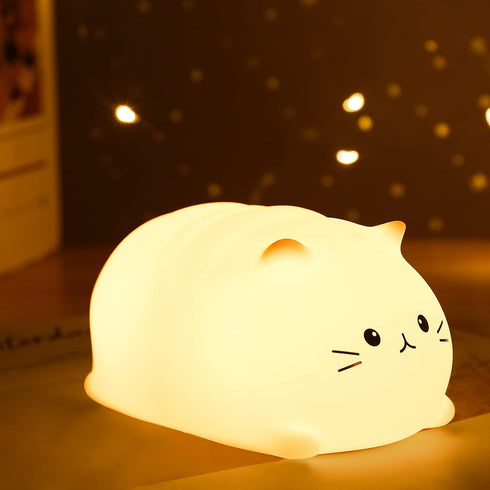 ZKLiLi Night Light, Cute Cat Nursery Lights USB Rechargeable Cat Lamp Nightlight
