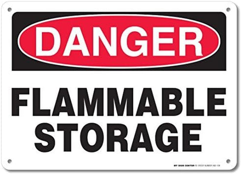 Danger Flammable Storage Sign, 10x14 Inches, Rust Free .040 Aluminum, Fade Resistant, Made in USA by My Sign Center by My Sign Center