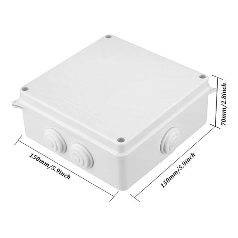 ABS Plastic Dustproof Waterproof IP65 Junction Box Universal Electrical Project Enclosure White 5.9"x5.9"x2.8"(150mmx150mmx70mm)