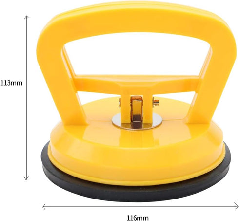 MAKERELE Glass Suction Cup Vacuum Window Lifter, 4.7" Yellow Plastic with Handles for Lifting