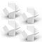 stonylab 4 Pack Cross Shape Magnetic Stirrer Stir Bar, 20 x 8 mm PTFE-Coated White Stirring Bars for Stirrers