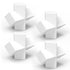 stonylab 4 Pack Cross Shape Magnetic Stirrer Stir Bar, 20 x 8 mm PTFE-Coated White Stirring Bars for Stirrers