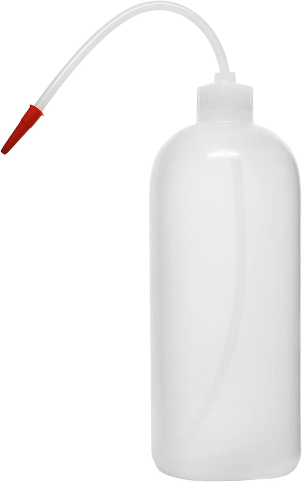 EISCO Wash Bottle, 1000ml Polyethylene, Translucent, Unbreakable with Flexible Delivery Tube