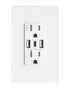 USB Wall Outlet, 30W GaN 6.0A Receptacles with 3 USB Ports, 15 Amp Tamper-Resistant Electrical Outlet