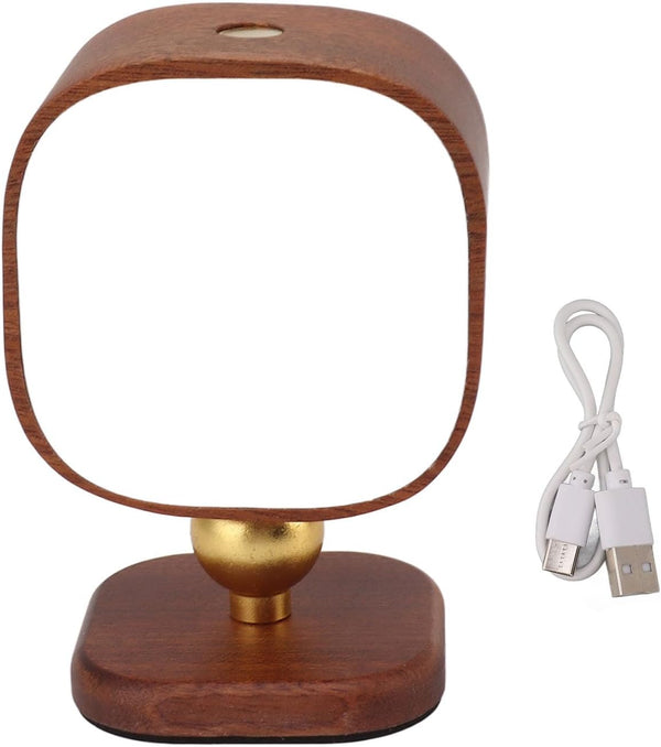 WIHFHGZ Wooden Magnetic Wall Lamp, Portable Bedside Square Night Light, Dimmable Warm Light