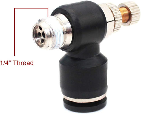 Beduan Pneumatic Air Flow Control Valve, 8mm Tube OD x 1/4" Male Thread Push to Connect Elbow 90 Degree Fitting (Pack