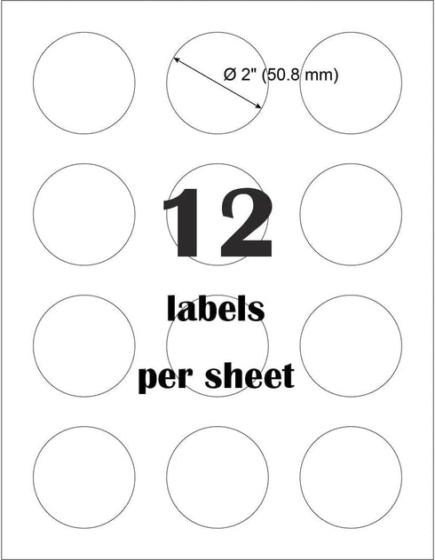 Mr-Label 2" Glossy Frosted Clear Round Labels, Waterproof and Tear-Resistant for Food Package and Jar