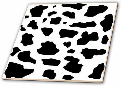 3dRose Black and White Cow Pattern - Animal Print - Patches Spots