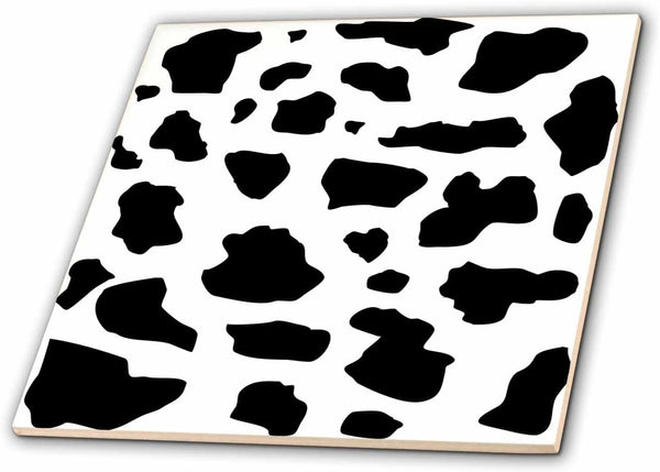 3dRose Black and White Cow Pattern - Animal Print - Patches Spots