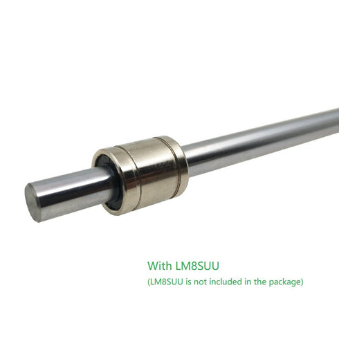 2PCs 8mm x 300mm Case Hardened Chrome Plated Linear Motion Rod Shaft Guide - Metric h8 Tolerance