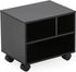 FITUEYES Mobile Printer Stand with Storage, Small Rolling Work Cart with Wheels, Black Wood, 15.7 x 11.8 x 13.8 for