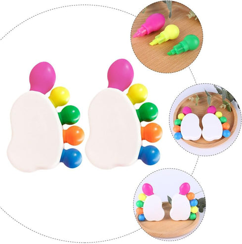 NUOBESTY 2 Sets Creative Funny Foot Shaped Highlighter Marker Pens for Students