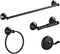 Balacoo 1Set Black Towel Rack Accessory Stainless Steel Wall Mount Towel Ring