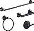 Balacoo 1Set Black Towel Rack Accessory Stainless Steel Wall Mount Towel Ring